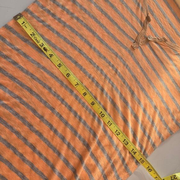 Splendid Bella Swan Meadow scene Striped Henley shirt Medium orange grey - Picture 14 of 17